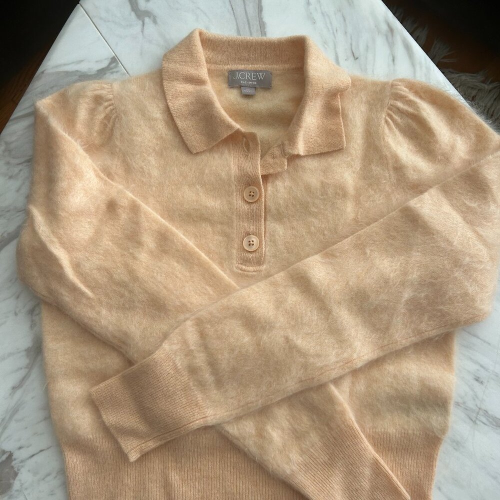 JCrew Muted Orange 100% Cashmere Sweater XS/S